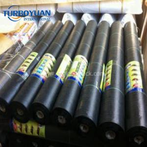 Black plastic weed control ground mulch covering