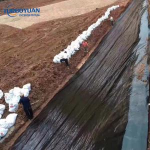 Black woven plastic polyethylene dam lining