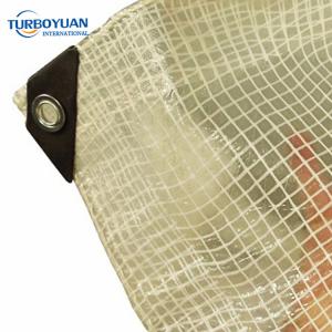 Clear pe leno sheet weave fabric tarpaulin with nylon mesh for greenhouse