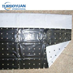 Perforated black and white ground cover film plastic mulch sheets covering soil