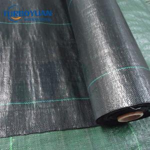 Woven plastic weed cover mat roll